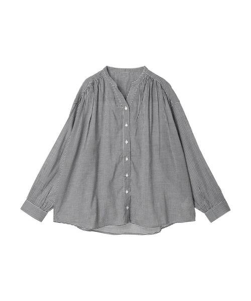CRAFT STANDARD BOUTIQUE(クラフトスタンダードブティック)の「スキッパーバックギャザーブラウス *(シャツ/ブラウス・レディース・ブルー系その他6/ブルー系その他4/チェック・M/L)」の5枚目の写真