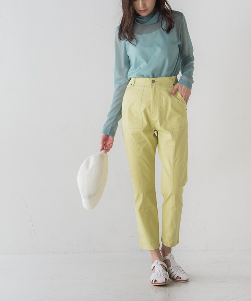 MAYSON GREY(メイソングレイ)の「【socolla】カラーテーパードパンツ≪洗濯機で洗える≫(スラックス・レディース・オフホワイト/オレンジ/イエロー・M/S)」の15枚目の写真