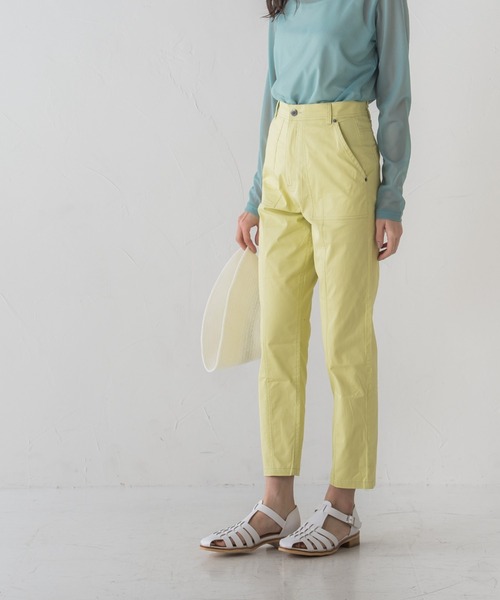 MAYSON GREY(メイソングレイ)の「【socolla】カラーテーパードパンツ≪洗濯機で洗える≫(スラックス・レディース・オフホワイト/オレンジ/イエロー・M/S)」の17枚目の写真