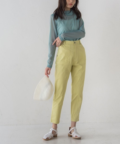 MAYSON GREY(メイソングレイ)の「【socolla】カラーテーパードパンツ≪洗濯機で洗える≫(スラックス・レディース・オフホワイト/オレンジ/イエロー・M/S)」の18枚目の写真