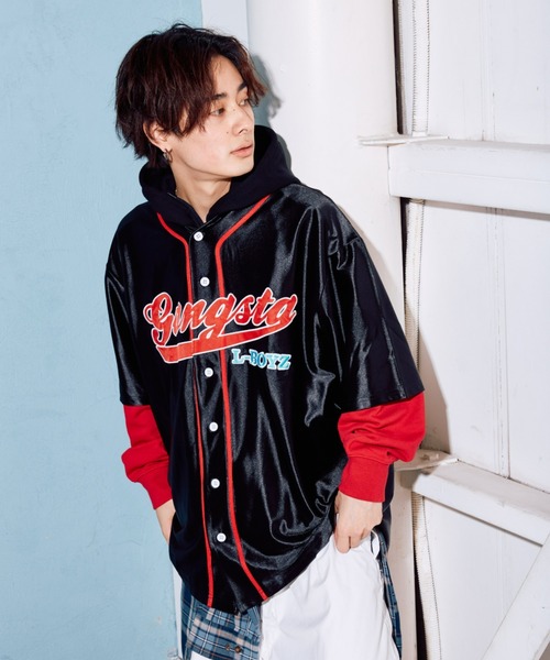 SPINNS（スピンズ）の「ベースボールシャツ（シャツ/ブラウス・メンズ・ブラック/ネイビー/オフホワイト/オレンジ/グリーン・ONESIZE）」の3枚目の写真