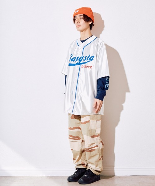 SPINNS（スピンズ）の「ベースボールシャツ（シャツ/ブラウス・メンズ・ブラック/ネイビー/オフホワイト/オレンジ/グリーン・ONESIZE）」の18枚目の写真