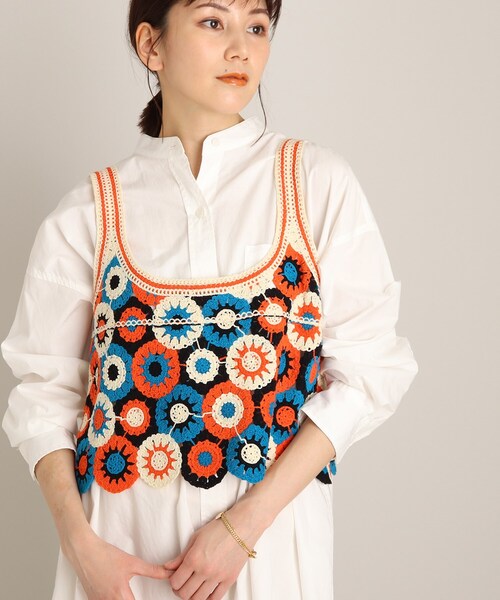THE SHOP TK (ザ ショップ ティーケー )の「◆クロシェニットベスト(ベスト・レディース・オレンジ系その他5/パープル系2・12)」の2枚目の写真