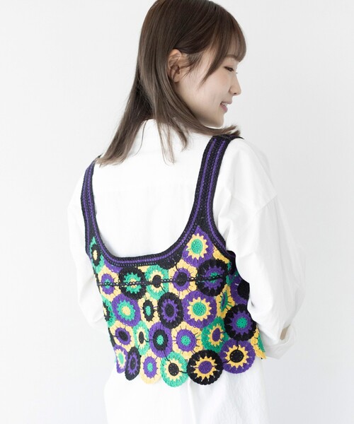 THE SHOP TK (ザ ショップ ティーケー )の「◆クロシェニットベスト(ベスト・レディース・オレンジ系その他5/パープル系2・12)」の6枚目の写真