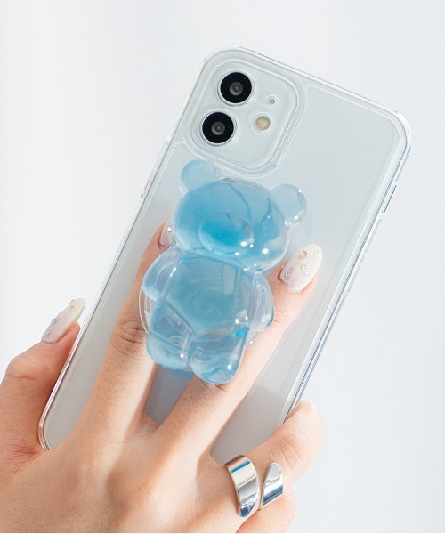 Loco Ocean（ロコオーシャン）の「クリアくまデザイン スマホグリップ / グリップトック（スマホケース/カバー・レディース・ピンク/ブルー/クリア/A/B/C・ONE SIZE）」の2枚目の写真
