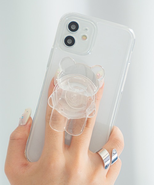 Loco Ocean（ロコオーシャン）の「クリアくまデザイン スマホグリップ / グリップトック（スマホケース/カバー・レディース・ピンク/ブルー/クリア/A/B/C・ONE SIZE）」の4枚目の写真