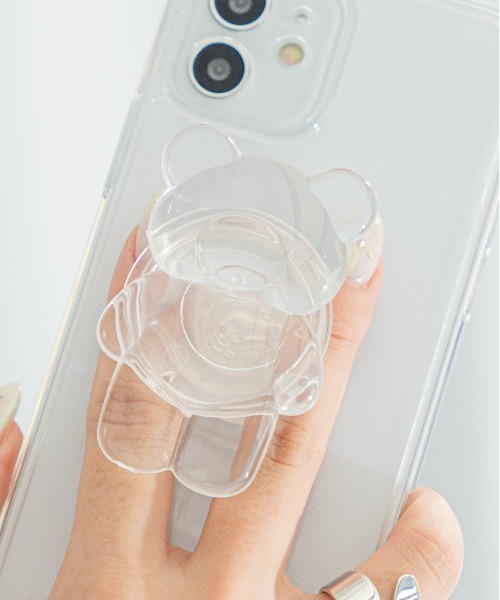 Loco Ocean（ロコオーシャン）の「クリアくまデザイン スマホグリップ / グリップトック（スマホケース/カバー・レディース・ピンク/ブルー/クリア/A/B/C・ONE SIZE）」の11枚目の写真