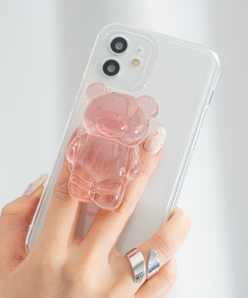 Loco Ocean（ロコオーシャン）の「クリアくまデザイン スマホグリップ / グリップトック（スマホケース/カバー・レディース・ピンク/ブルー/クリア/A/B/C・ONE SIZE）」の12枚目の写真