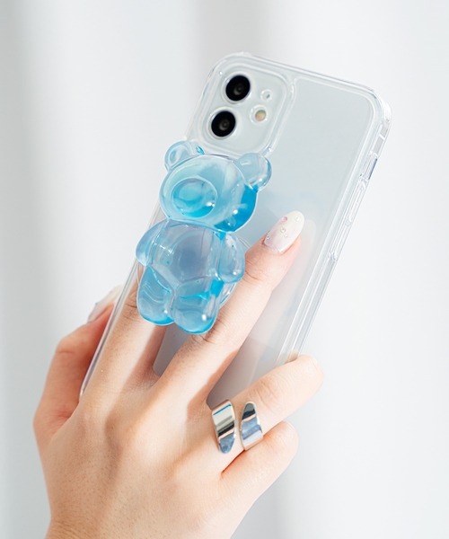 Loco Ocean（ロコオーシャン）の「クリアくまデザイン スマホグリップ / グリップトック（スマホケース/カバー・レディース・ピンク/ブルー/クリア/A/B/C・ONE SIZE）」の13枚目の写真
