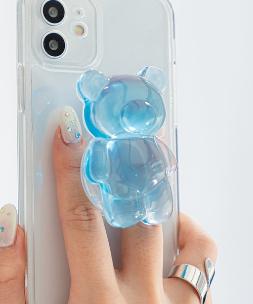 Loco Ocean（ロコオーシャン）の「クリアくまデザイン スマホグリップ / グリップトック（スマホケース/カバー・レディース・ピンク/ブルー/クリア/A/B/C・ONE SIZE）」の14枚目の写真