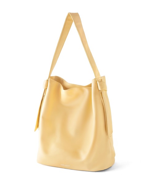 ANEMONE（アネモネ）の「レザー調ノットワンハンドルトートバッグ（トートバッグ・レディース・アイボリー/ブルー/グレイッシュベージュ/ブラウン/オレンジ/ブラック/オフホワイト/ライトイエロー/パープル/グリーン/ワイン/シルバー/ライトグレー/ネイビー/イエロー・FREE）」の19枚目の写真