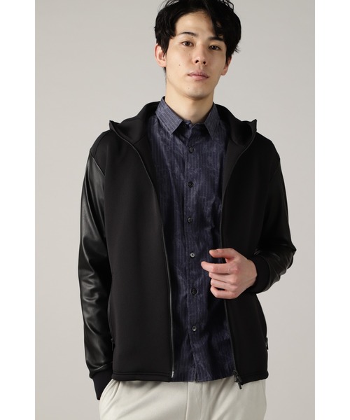 HIGH STREET（ハイストリート）の「HIGH STREET∴コンビハイネックパーカーブルゾン（ブルゾン・メンズ・ブラック/アイボリー/ネイビー・M/L/S/LL）」の2枚目の写真