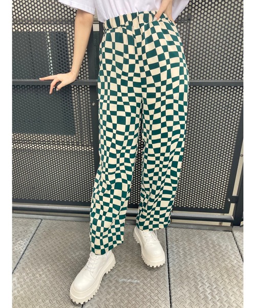 WC(ダブル シー)の「チェッカー柄パンツ(スラックス・レディース・ブラック/ブラウン/グリーン・FREE)」の17枚目の写真