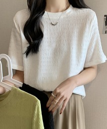 レディース シャーリング風くしゅっとTシャツ