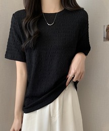 レディース シャーリング風くしゅっとTシャツ