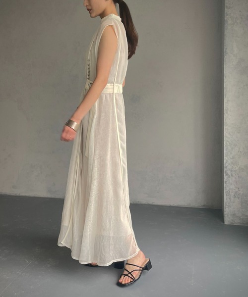 &g'aime（アンジェム）の「【&g’aime】楊柳シアーワンピース（ワンピース・レディース・ブラック/グレー/オフホワイト・FREE）」の12枚目の写真