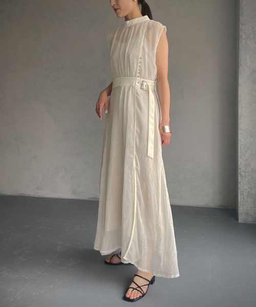 &g'aime（アンジェム）の「【&g’aime】楊柳シアーワンピース（ワンピース・レディース・ブラック/グレー/オフホワイト・FREE）」の11枚目の写真