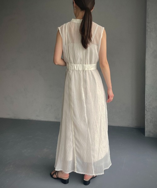 &g'aime（アンジェム）の「【&g’aime】楊柳シアーワンピース（ワンピース・レディース・ブラック/グレー/オフホワイト・FREE）」の14枚目の写真