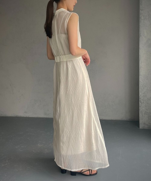 &g'aime（アンジェム）の「【&g’aime】楊柳シアーワンピース（ワンピース・レディース・ブラック/グレー/オフホワイト・FREE）」の15枚目の写真