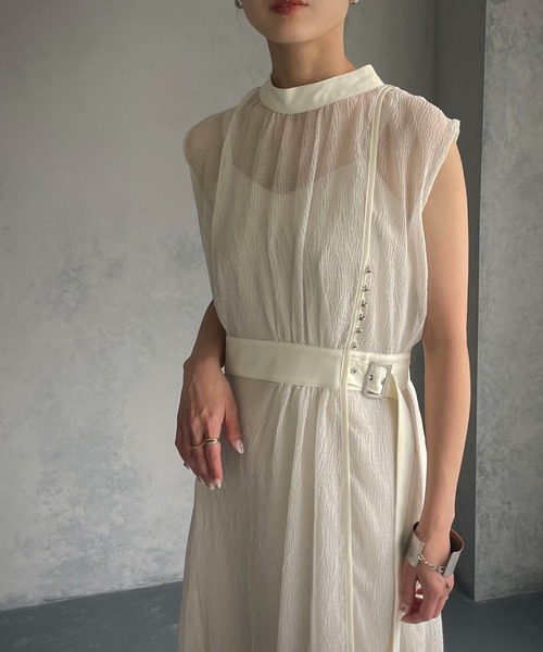 &g'aime（アンジェム）の「【&g’aime】楊柳シアーワンピース（ワンピース・レディース・ブラック/グレー/オフホワイト・FREE）」の16枚目の写真