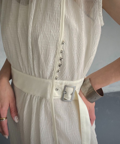 &g'aime（アンジェム）の「【&g’aime】楊柳シアーワンピース（ワンピース・レディース・ブラック/グレー/オフホワイト・FREE）」の18枚目の写真