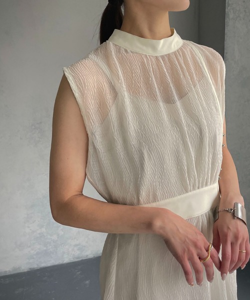 &g'aime（アンジェム）の「【&g’aime】楊柳シアーワンピース（ワンピース・レディース・ブラック/グレー/オフホワイト・FREE）」の17枚目の写真