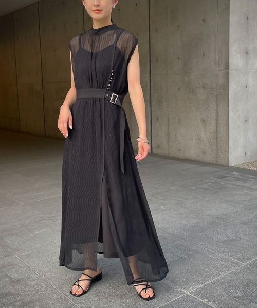 &g'aime（アンジェム）の「【&g’aime】楊柳シアーワンピース（ワンピース・レディース・ブラック/グレー/オフホワイト・FREE）」の22枚目の写真