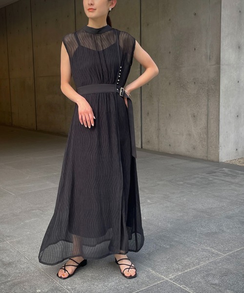 &g'aime（アンジェム）の「【&g’aime】楊柳シアーワンピース（ワンピース・レディース・ブラック/グレー/オフホワイト・FREE）」の20枚目の写真