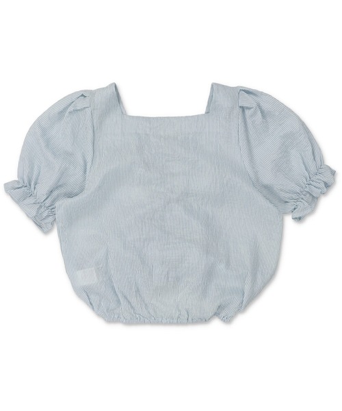 SPINNS（スピンズ）の「ショート丈 ドロストシャーリングブラウス（シャツ/ブラウス・レディース・ホワイト/ブラック/ホワイト×ブラック/ブラック×ホワイト/ブルー系その他・ONESIZE）」の9枚目の写真