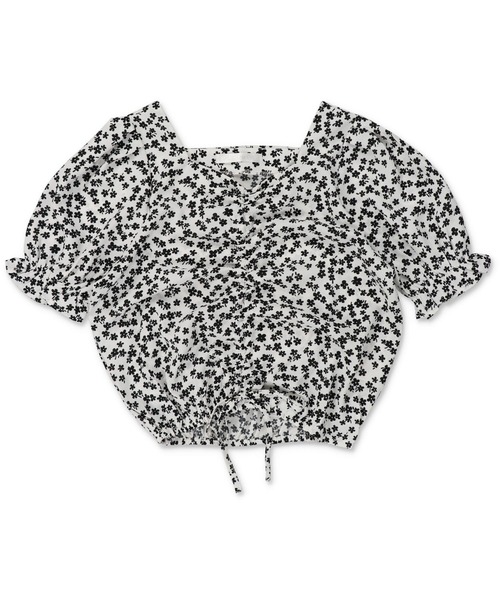 SPINNS（スピンズ）の「ショート丈 ドロストシャーリングブラウス（シャツ/ブラウス・レディース・ホワイト/ブラック/ホワイト×ブラック/ブラック×ホワイト/ブルー系その他・ONESIZE）」の17枚目の写真