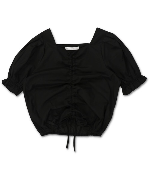 SPINNS（スピンズ）の「ショート丈 ドロストシャーリングブラウス（シャツ/ブラウス・レディース・ホワイト/ブラック/ホワイト×ブラック/ブラック×ホワイト/ブルー系その他・ONESIZE）」の16枚目の写真