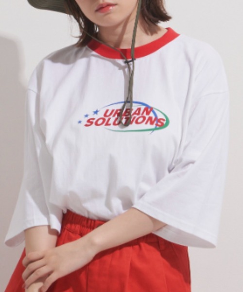 MERLOT(メルロー)の「グラフィックリンガーT(Tシャツ/カットソー・レディース・レッド/ブルー/グリーン・FREE)」の15枚目の写真