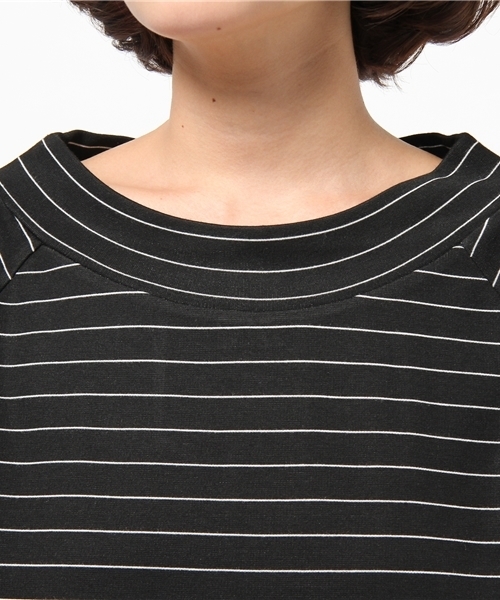 DISCOAT（ディスコート）の「【Discoat】オフショルボーダープルオーバー（Tシャツ/カットソー・レディース・オフホワイト/グレー/ブラック・ﾌﾘ-）」の8枚目の写真