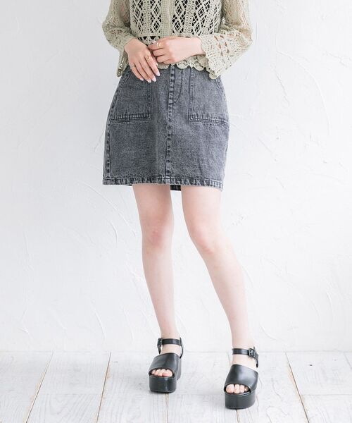 ems excite（エムズエキサイト）の「ベーカーミニSK（スカート・レディース・アイボリー/パープル/ブラック・FREE）」の2枚目の写真