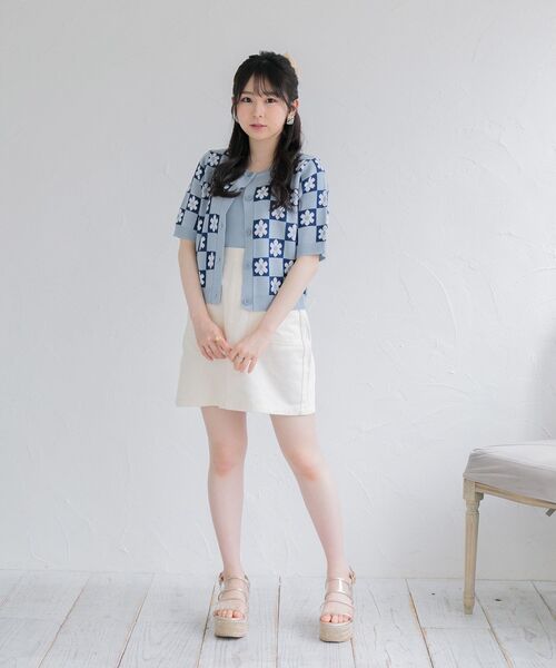 ems excite（エムズエキサイト）の「ベーカーミニSK（スカート・レディース・アイボリー/パープル/ブラック・FREE）」の5枚目の写真