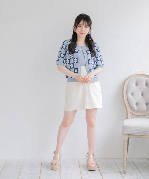 ems excite（エムズエキサイト）の「ベーカーミニSK（スカート・レディース・アイボリー/パープル/ブラック・FREE）」の4枚目の写真