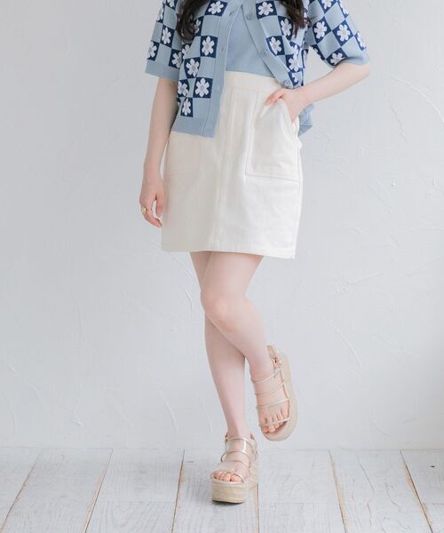 ems excite（エムズエキサイト）の「ベーカーミニSK（スカート・レディース・アイボリー/パープル/ブラック・FREE）」の6枚目の写真