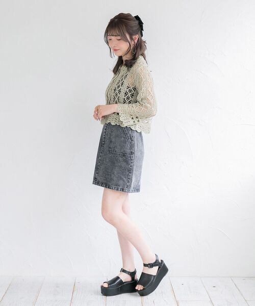 ems excite（エムズエキサイト）の「ベーカーミニSK（スカート・レディース・アイボリー/パープル/ブラック・FREE）」の13枚目の写真