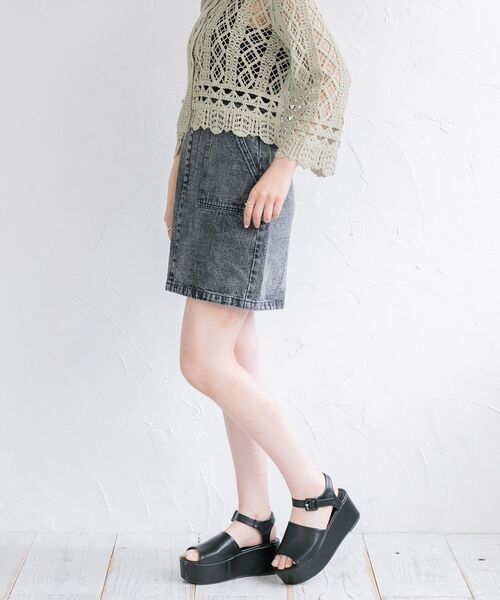 ems excite（エムズエキサイト）の「ベーカーミニSK（スカート・レディース・アイボリー/パープル/ブラック・FREE）」の18枚目の写真