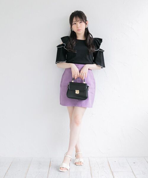 ems excite（エムズエキサイト）の「ベーカーミニSK（スカート・レディース・アイボリー/パープル/ブラック・FREE）」の20枚目の写真