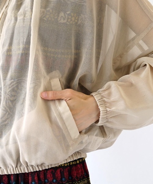 zootie（ズーティー）の「シアーブルゾン［ノーカラー］（ブルゾン・レディース・ブラック/グレイッシュベージュ・フリー）」の11枚目の写真