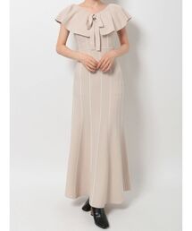 ビックカラージャガードニットワンピース