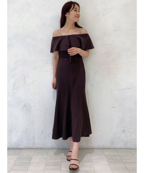 ⭐︎美品⭐︎MERCURYDUO ビックカラージャガードニットワンピース Sサイズ セール】ビックカラージャガードニットワンピース（ワンピース
