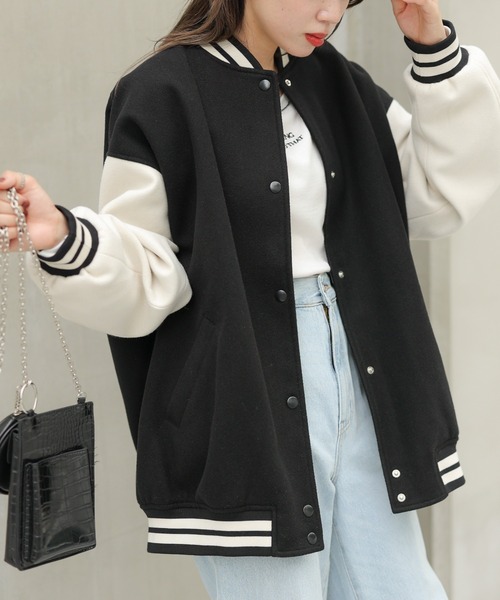 WEGO（ウィゴー）の「WEGO/ラインリブスタジャン（スタジャン・レディース・ブラック/グリーン・FREE）」の13枚目の写真