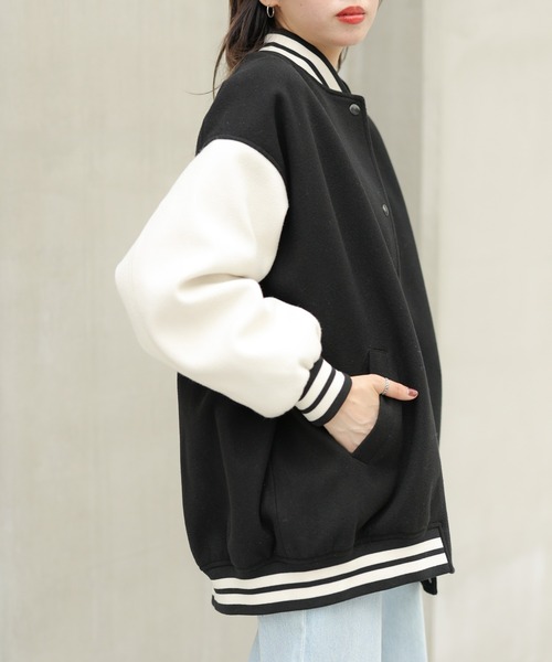 WEGO（ウィゴー）の「WEGO/ラインリブスタジャン（スタジャン・レディース・ブラック/グリーン・FREE）」の19枚目の写真