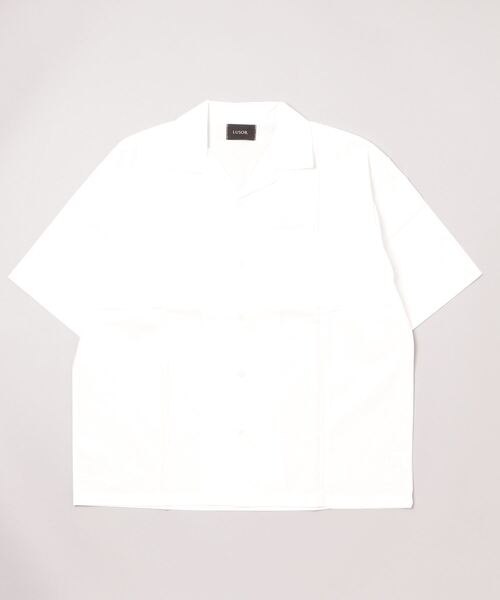 LUSOR(ルーソル)の「LUSOR(ルーソル)Open Coller S/S SH オープンカラーシャツ(シャツ/ブラウス・メンズ・ホワイト/ブラック・F)」の2枚目の写真