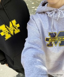 ROOPTOKYO別注:UNIVERSITY OF MICHIGAN HOODIE プルオーバーパーカー ミシガン大学 袖プリント カレッジプリント