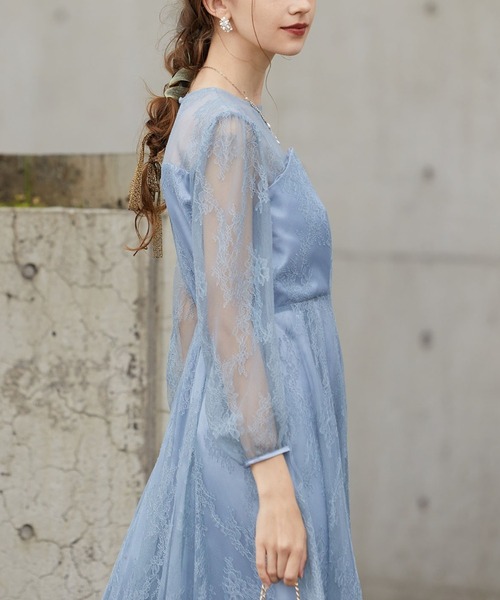 ★新品タグ付き★ドリードール　ビスチェ風トップス総レースワンピース　結婚式 セール】ビスチェ風トップス総レースワンピースパーティードレス