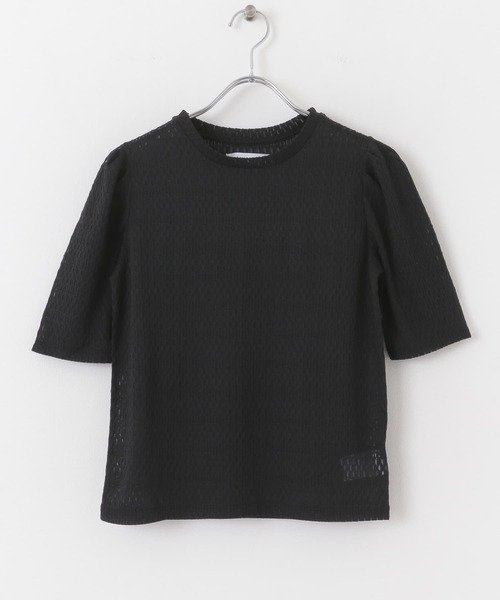 URBAN RESEARCH（アーバンリサーチ）の「カットレースパフTシャツ（Tシャツ/カットソー・レディース・ブラック/オフホワイト/グリーン・FREE）」の5枚目の写真