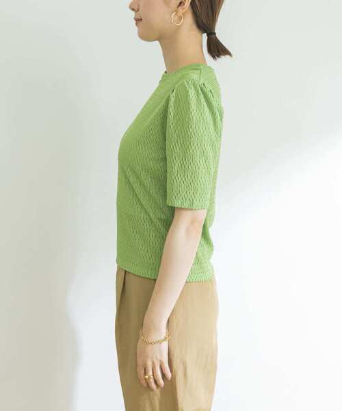 URBAN RESEARCH（アーバンリサーチ）の「カットレースパフTシャツ（Tシャツ/カットソー・レディース・ブラック/オフホワイト/グリーン・FREE）」の13枚目の写真